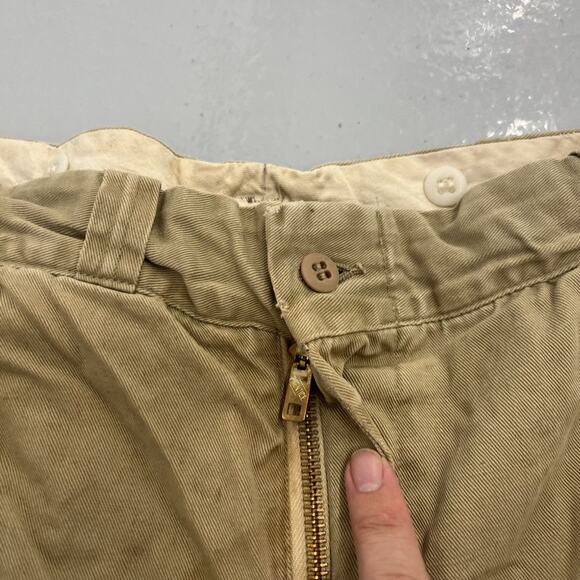 Vintage 50s Tan Sanforized Sail Cloth Workwear Chinos 36x31 - Picture 2 of 5